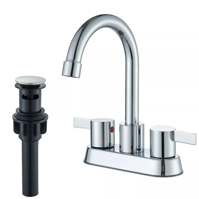 2-handle Bathroom Faucet with Drain Assembly