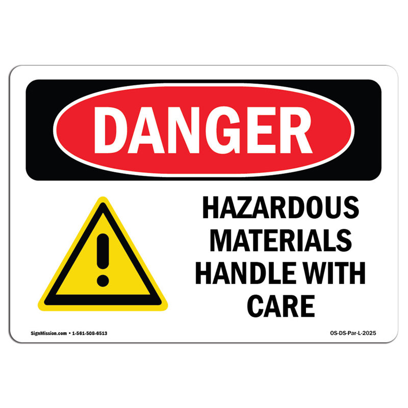 Signe de danger, H 12 po x l 18 po x P 0,1 po