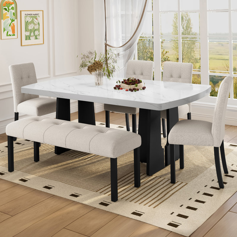 6 Piece Modern Dining Table Set