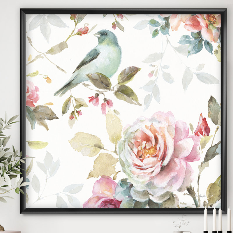 « magnifique oiseau amour ii », impression sur toile, H 16 po x l 16 po x P 1 po, Cadre noir