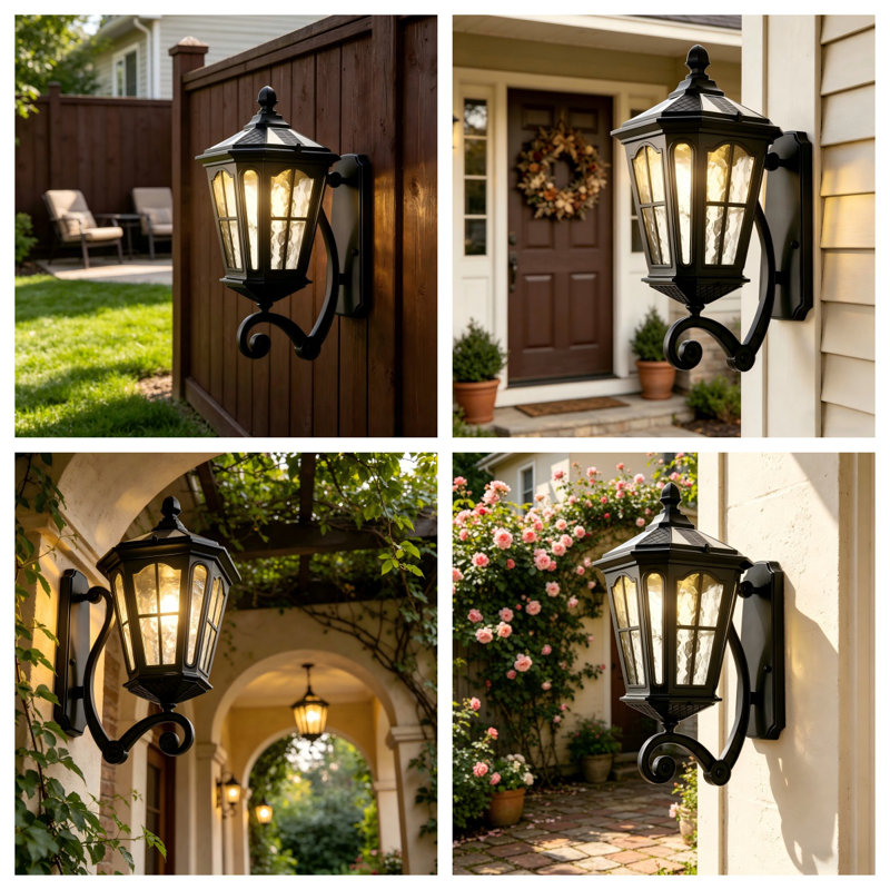 Solar Wall Light Outdoor Classic Black