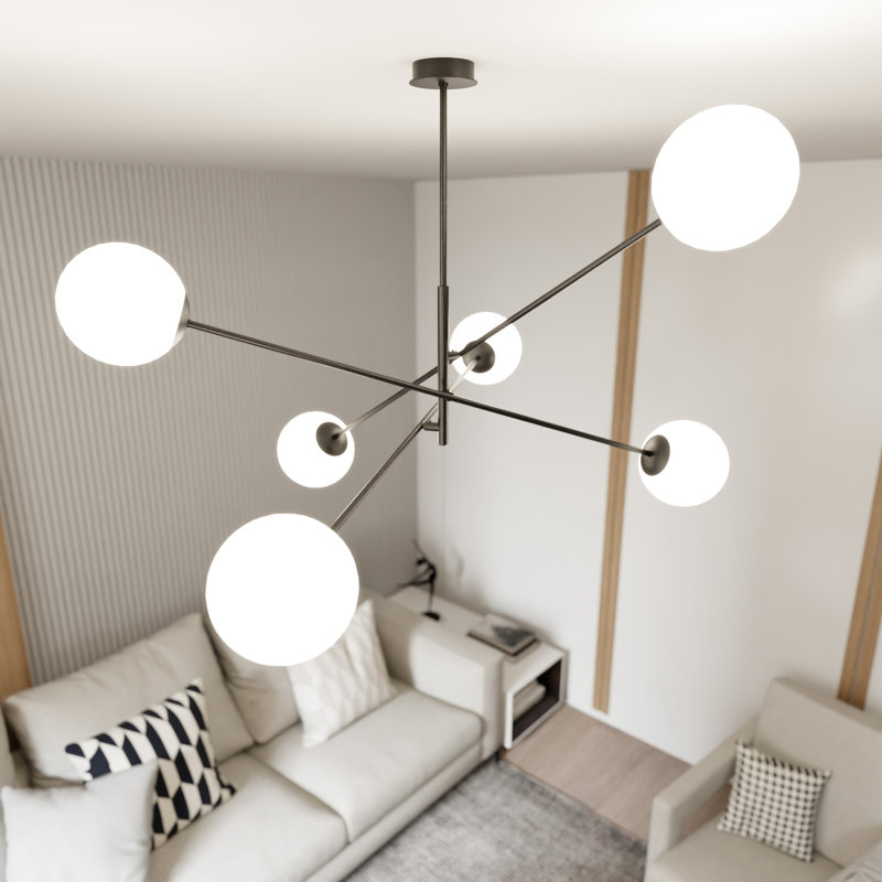 Rayle 6 - Light Sputnik Chandelier, White