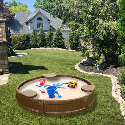 Vandue Corporation 47.25'' x 8.25'' Plastic Round Sandbox with Cover