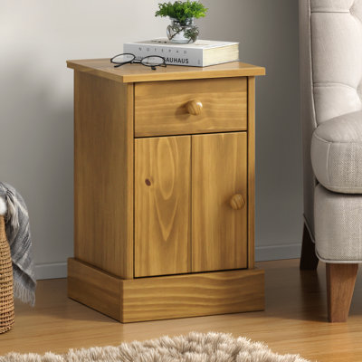 35cm W Solid Wood Bedside Table