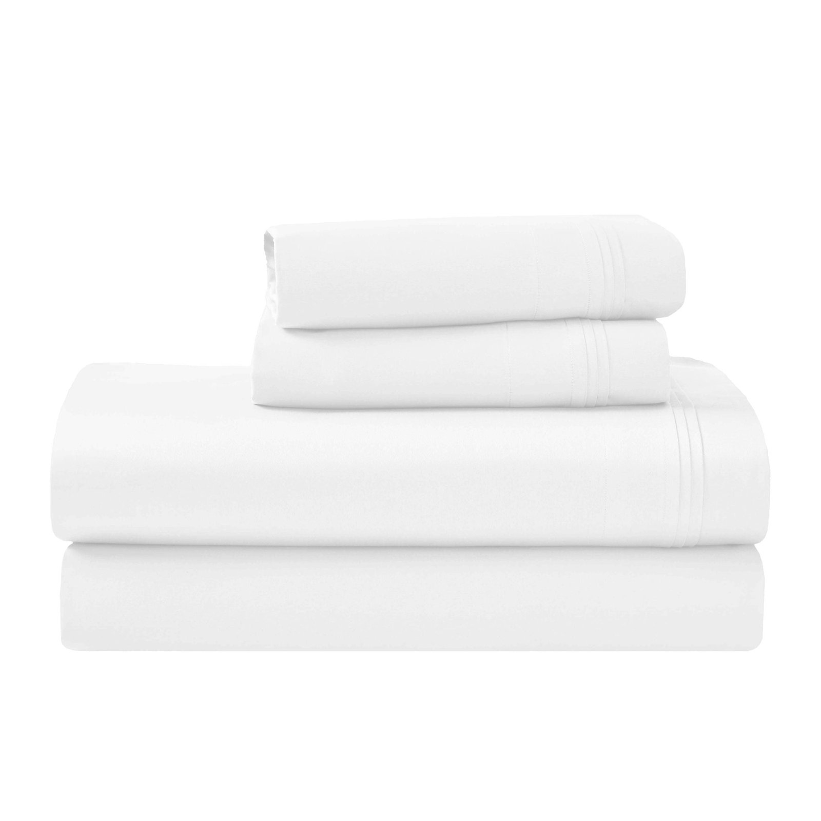 Cotton Sheet Set, White, Full Sheet Set with 2 Pillowcases