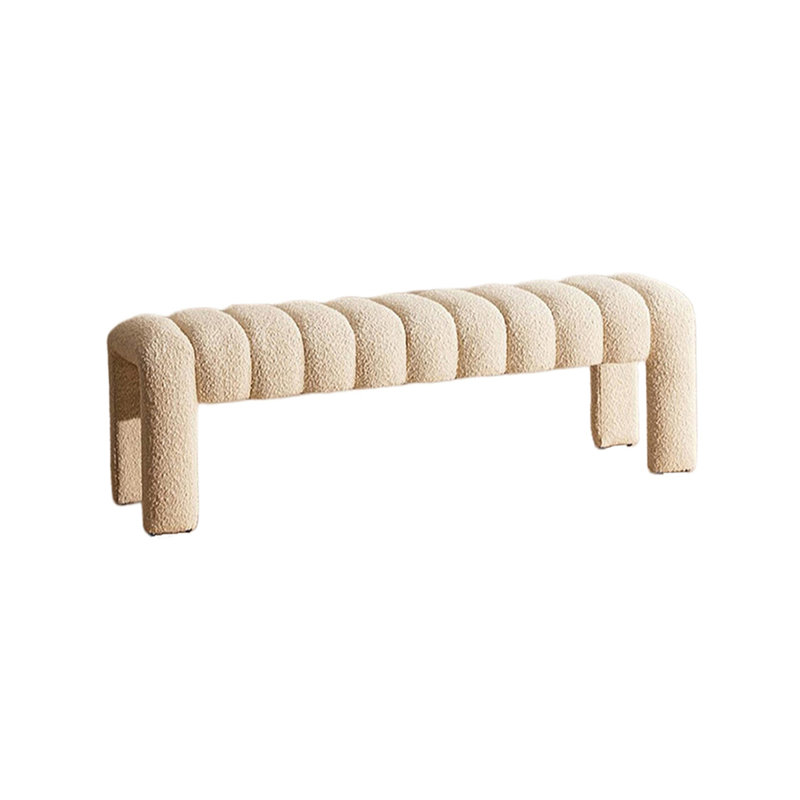 Banc rembourré en mélange de polyester Carraton, H 15,74 po x l 47,24 po x P 19,68 po, Beige