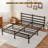 King Size Bed Frame, Metal Platform Bed Frame with Headboard, Heavy Duty Bed Frame with Strong Bearing Capacity and Under Bed Storage Space, Easy Assembly & Noise Free Design