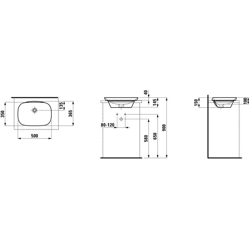Ino 19.69'' L Bathroom Sink, With Overflow