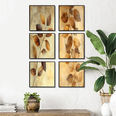 Gussie - Ensemble de 6 impressions sur toile florales