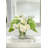 White French Country Peony Vase Centerpiece