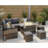 Luczak Rectangular 9 Person 140Cm L Outdoor Fire Pit Dining Table Set