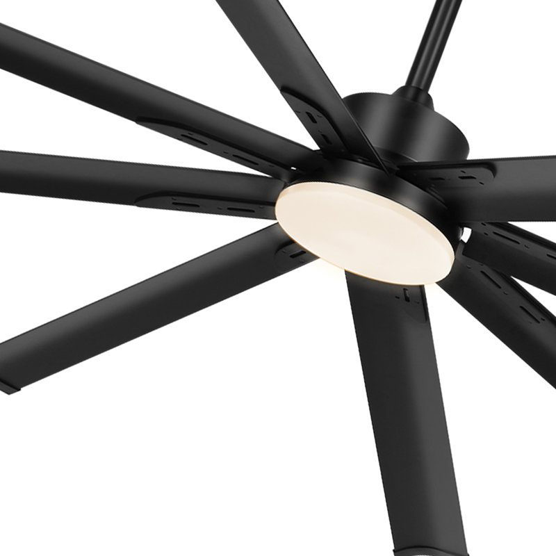 Ventilateur de plafond industriel 80 pouces avec éclairage et télécommande Latitude Run® Latitude, 6 vitesses, réversible, 3 couleurs DEL