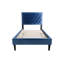 Lit simple réglable en tête de lit en velours bleu marine - 12 lattes pour un sommeil stable avec 12 places personnalisables-1093810522