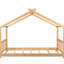 Lit plateforme simple naturel avec thème maison. Fabrication pour la chambre à coucher dans la conception. Pin et. Mobilier spacieux