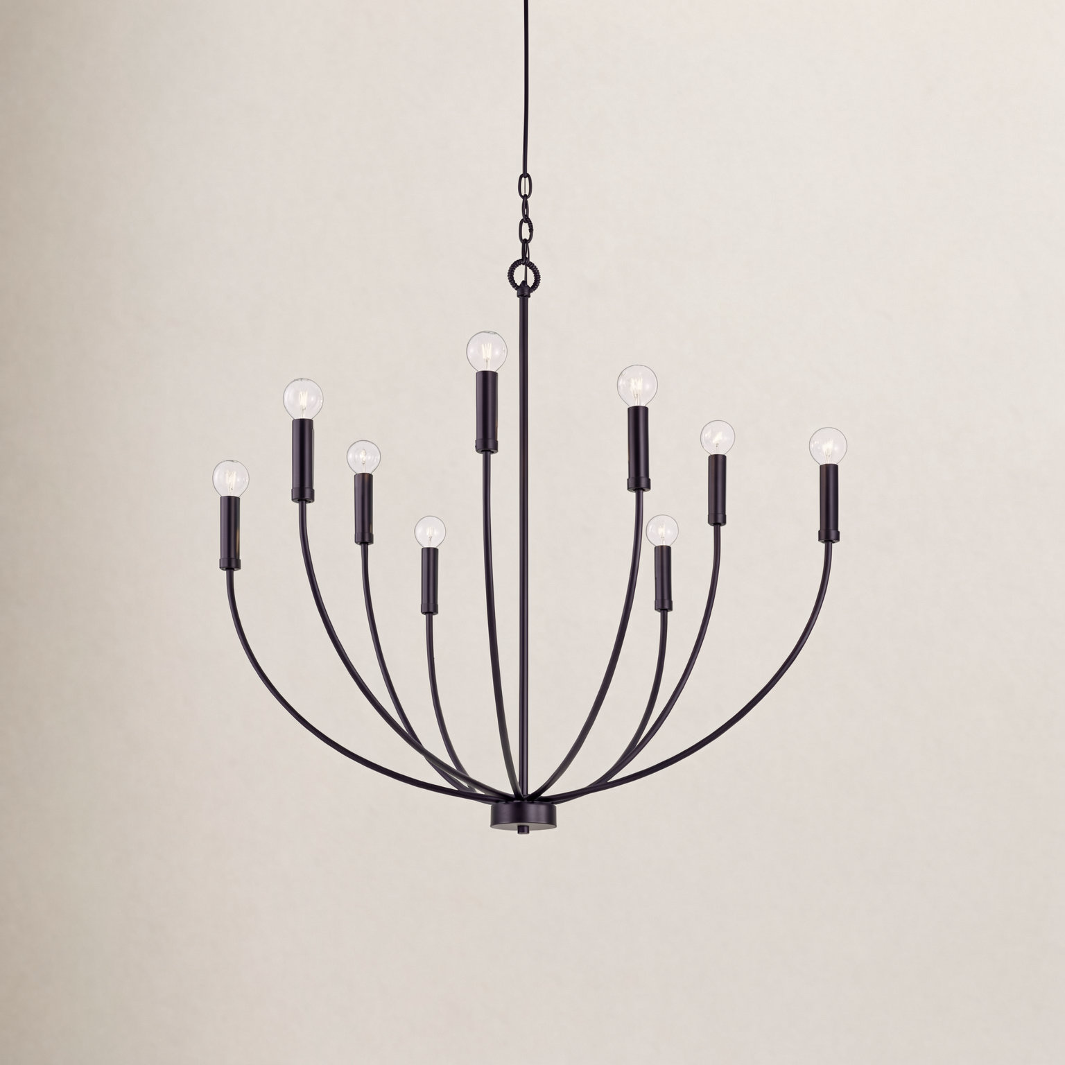 Ansley 9-Light Chandelier, Black, 9 Lights