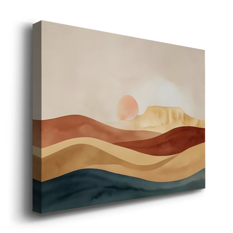 «Desert Sunset Dunes», art mural encadré paysage bohème