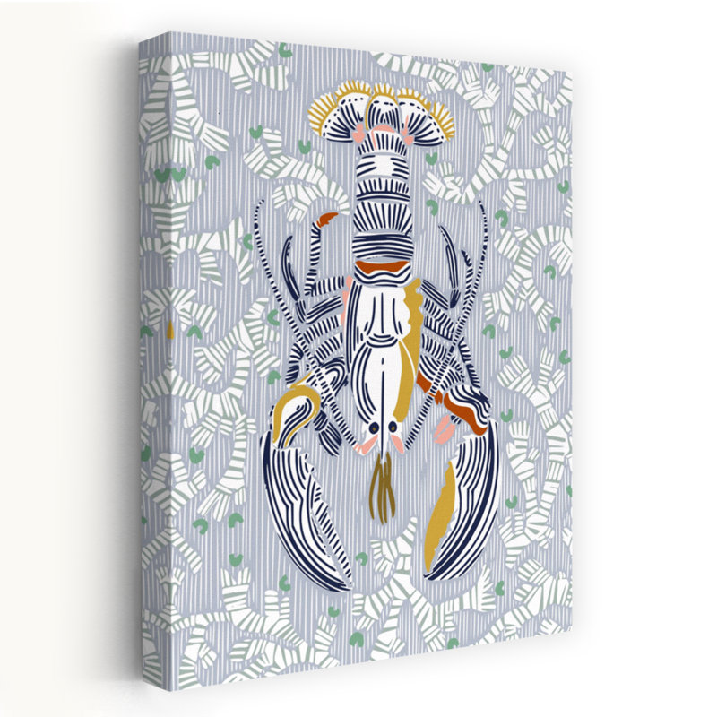Elegant Blue Lobster by Annick - Wrapped Canvas Print, 45.72 cm H x 30.48 cm W