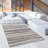 Chapeno Blue And Beige Distressed Stripes Area Rug-75660496
