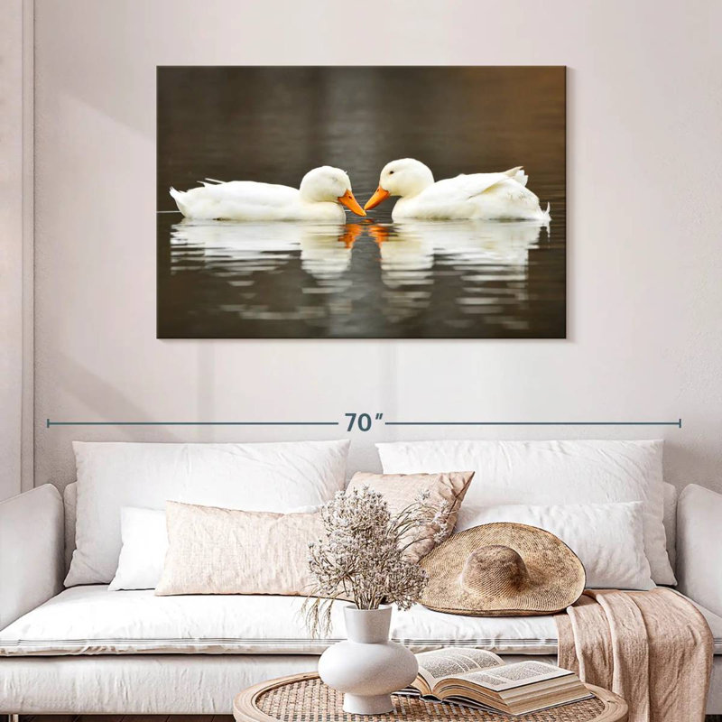 Crowle White Duck Couple, 30" H x 45" W