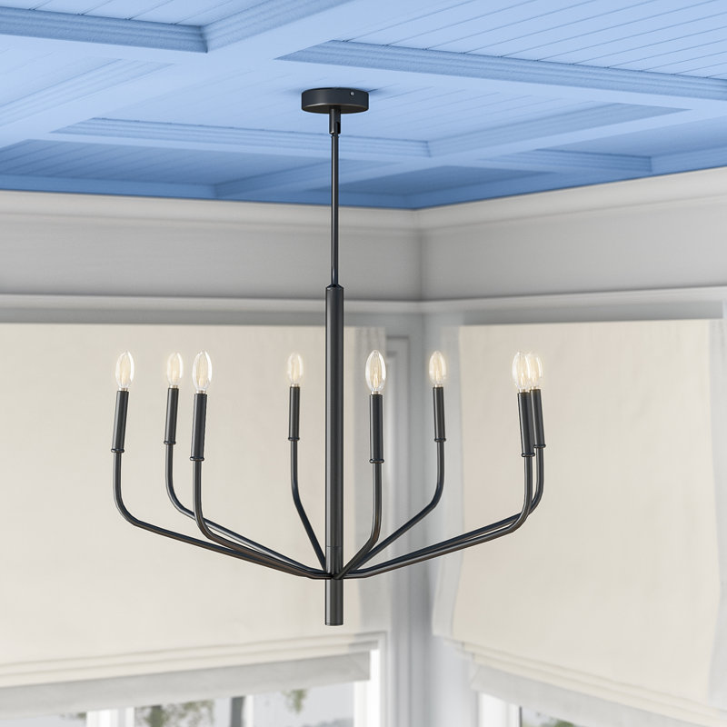 Lambert 8 - Light Dimmable Classic / Traditional Chandelier, Matte Black