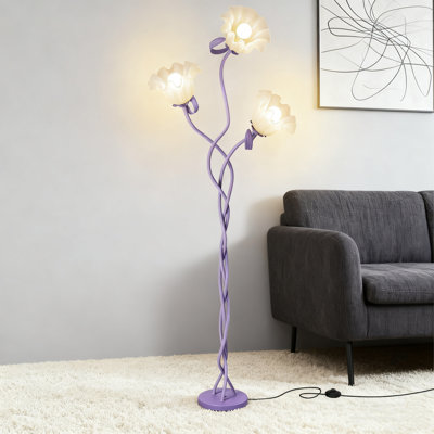 Lampe sur pied à col de cygne avec 3 températures de couleur - lampe de lecture sur pied flexible pour la chambre à coucher, grande lampe d'angle avec ampoules incluses, éclairage moderne pour le salon