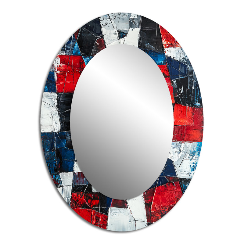Drapeau des États-Unis «Unity In Force» - miroir mural ovale traditionnel, 40 po x 30 po