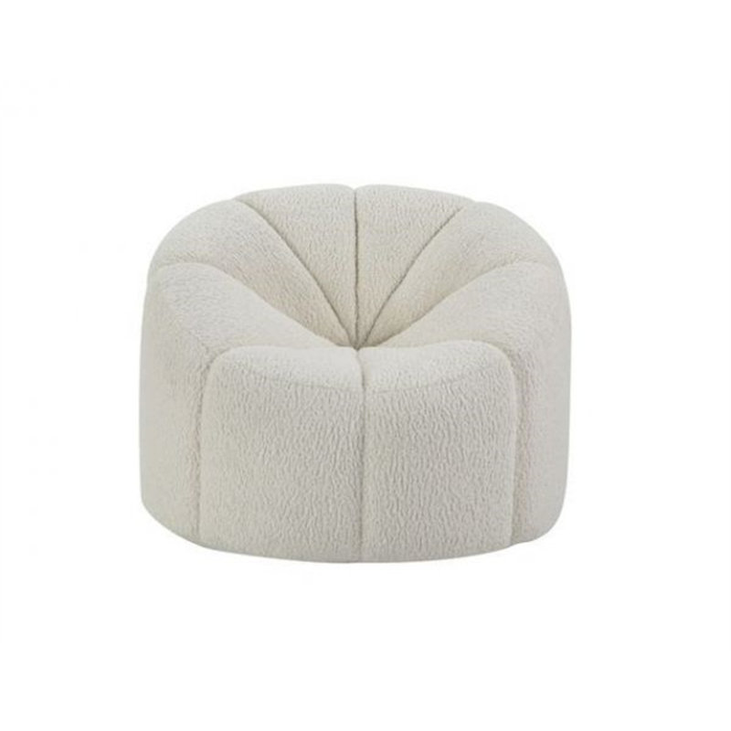 Chaise rembourrée avec pivot au fini blanc