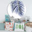 Feuilles de palmier bleu - Branches tropicales abstraites - Cercle en métal traditionnel-57924202