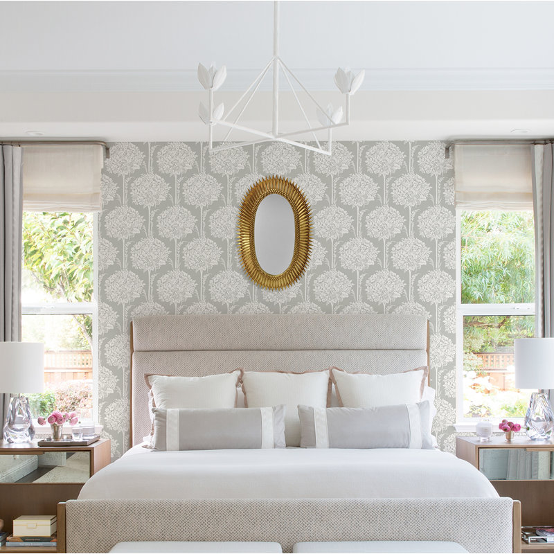 Floral Wallpaper, Gray