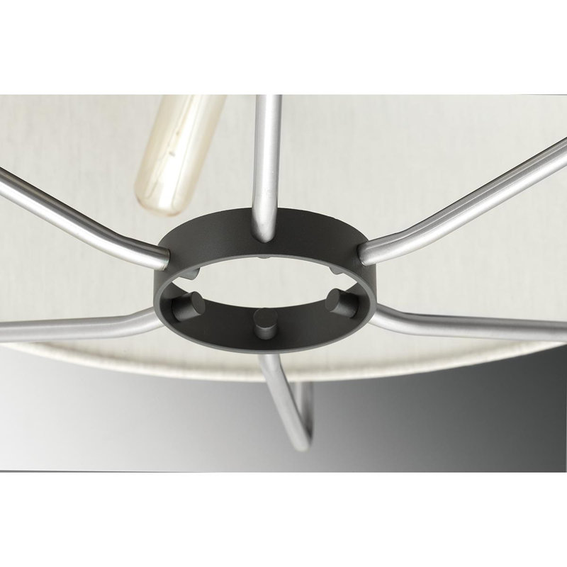 Lustre géométrique unique à 3 lumières Geib, Nickel brossé