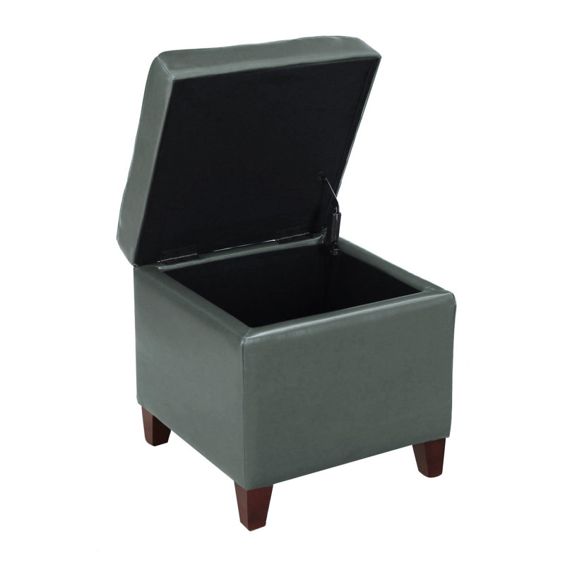 Repose-pieds avec repose-pieds en similicuir, Similicuir gris mat