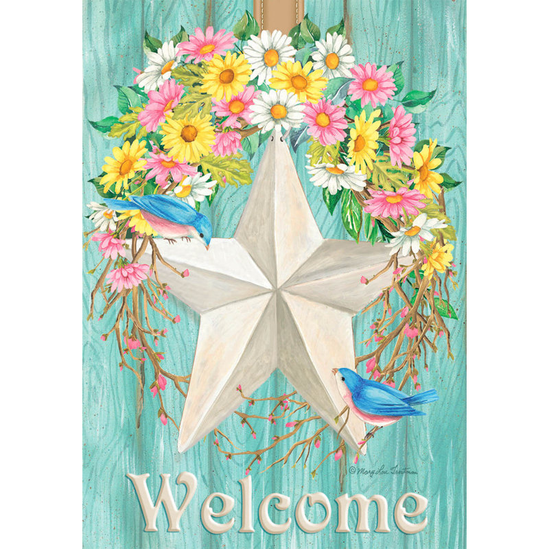 Spring Barnstar Primitive House Flag