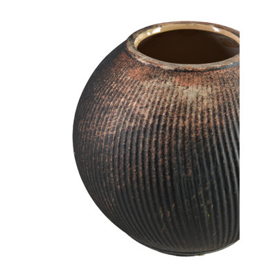 Dakota Fields 6-Inch Aged Clay Fishbowl Vase - Rustic Decorative Centerpiece - Unique Ceramic Bowl For Floral Arrangements And Home Decor, Pack Of 6