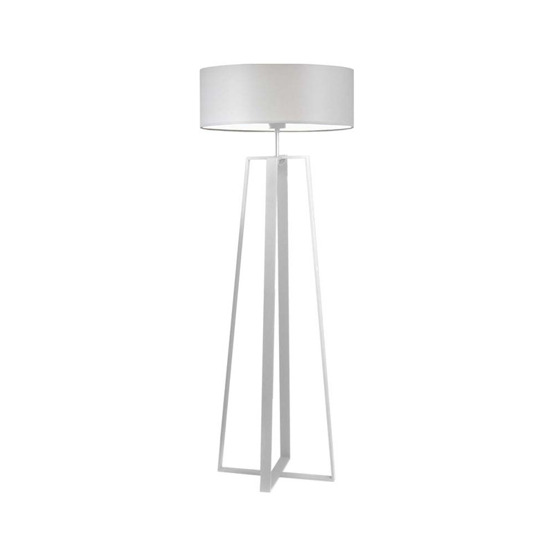 Arnessa 158cm Traditional Floor Lamp, Light Grey, White