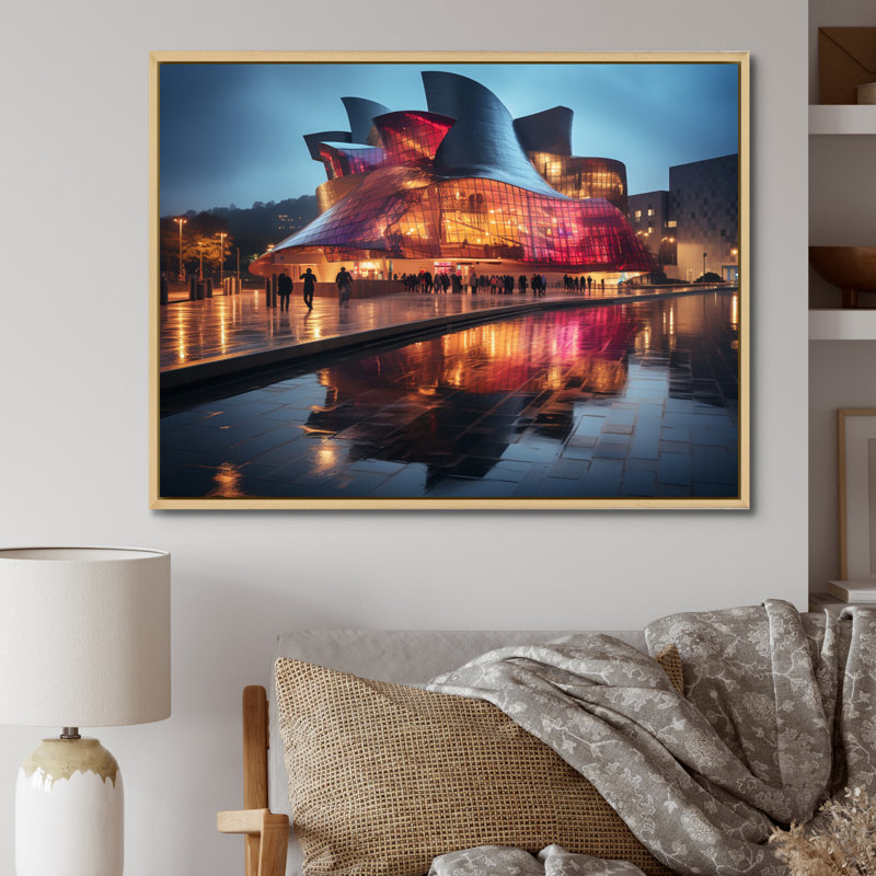 Spain Guggenheim Museum In Bilbaoin III - Spain Canvas Art Print, Cadre naturel flottant, H 24 po x l 32 po x P 1 po