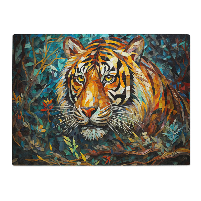 Tiger Orphism  Glass Chopping Board