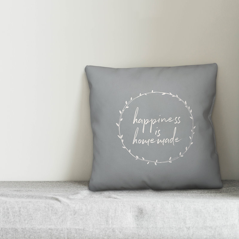  Coussin décoratif intérieur / extérieur Happiness Is Hommade, Polyester / bourre en polyester
