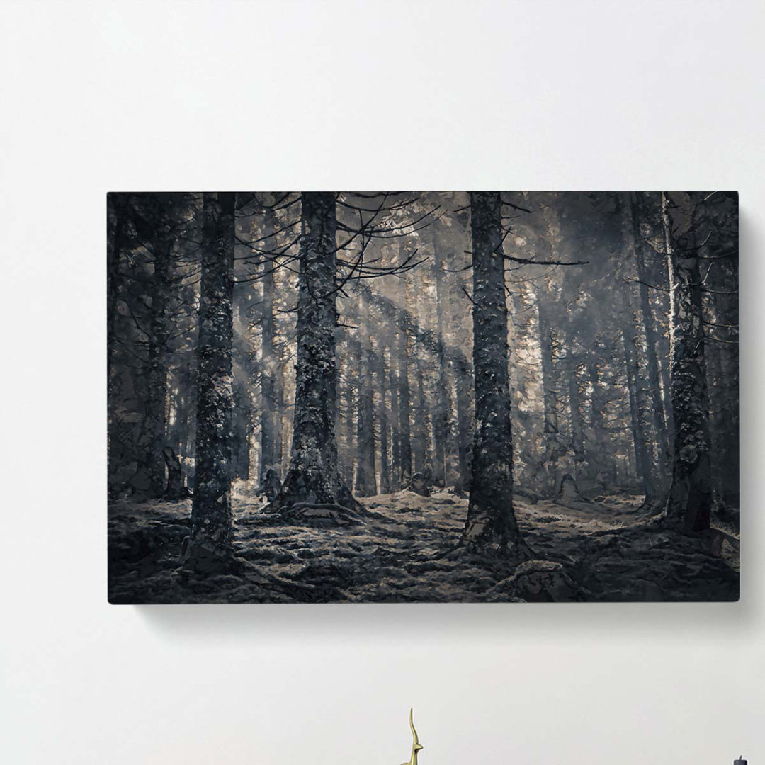 Pine Tree Forest In Abstract - Wrapped Canvas