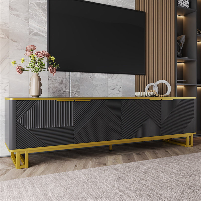 Unfinished TV Stand for TVs up to 65" with Fireplace Included