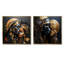 Cubisme noir et doré, mère africaine I - femme, ensemble de 2 décorations murales afro-américaines-102581017-102581019