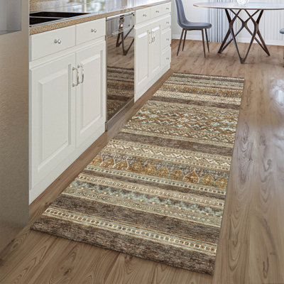Premium Machine Washable Prisco Chocolate Rug