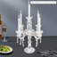 14"H 5-Arm Clear Crystal Glass Candle Holder