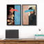 «Lady with an hermine», ensemble de 2 reproductions d'art sur toile encadrées-109881559-109881560