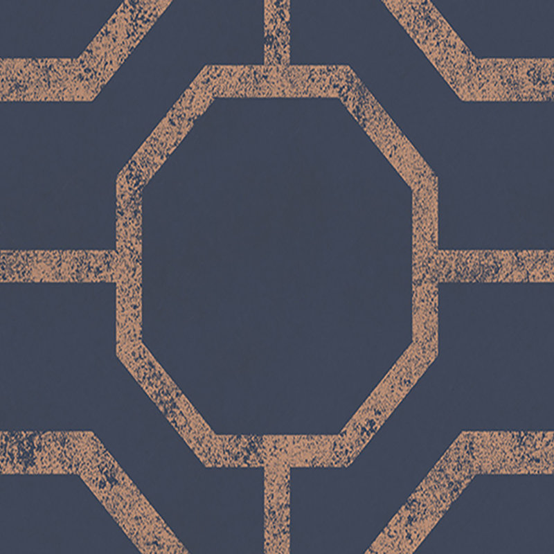 Sashiko Geometric Wallpaper Roll, Navy
