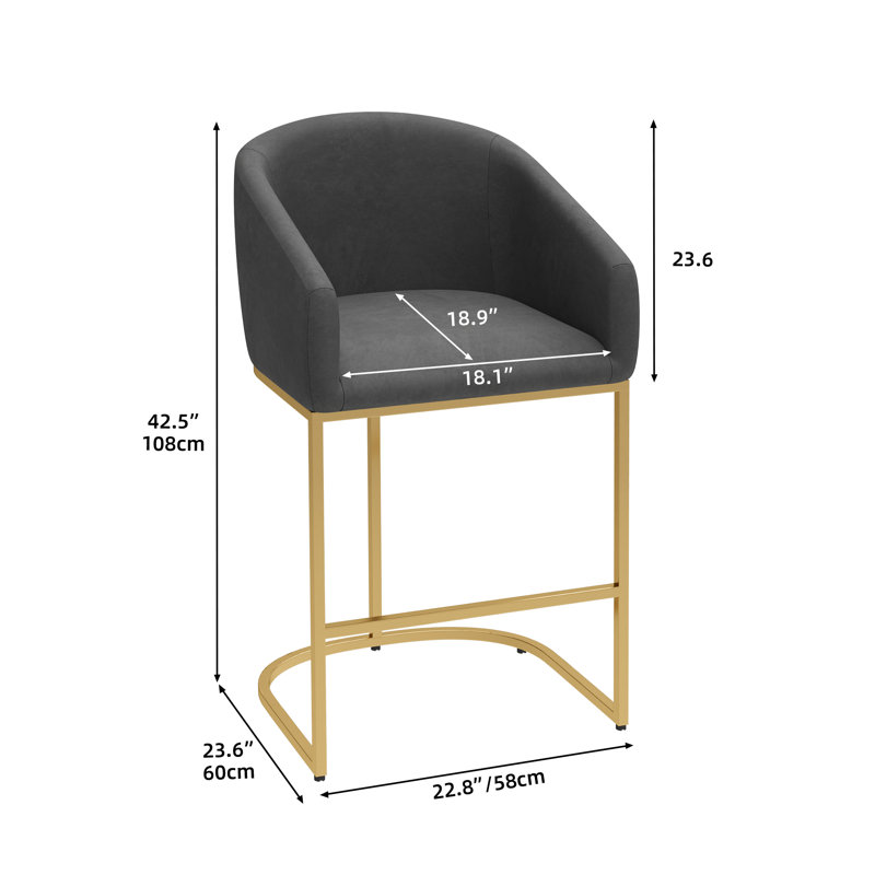 Tabouret de bar Barrel, Gris