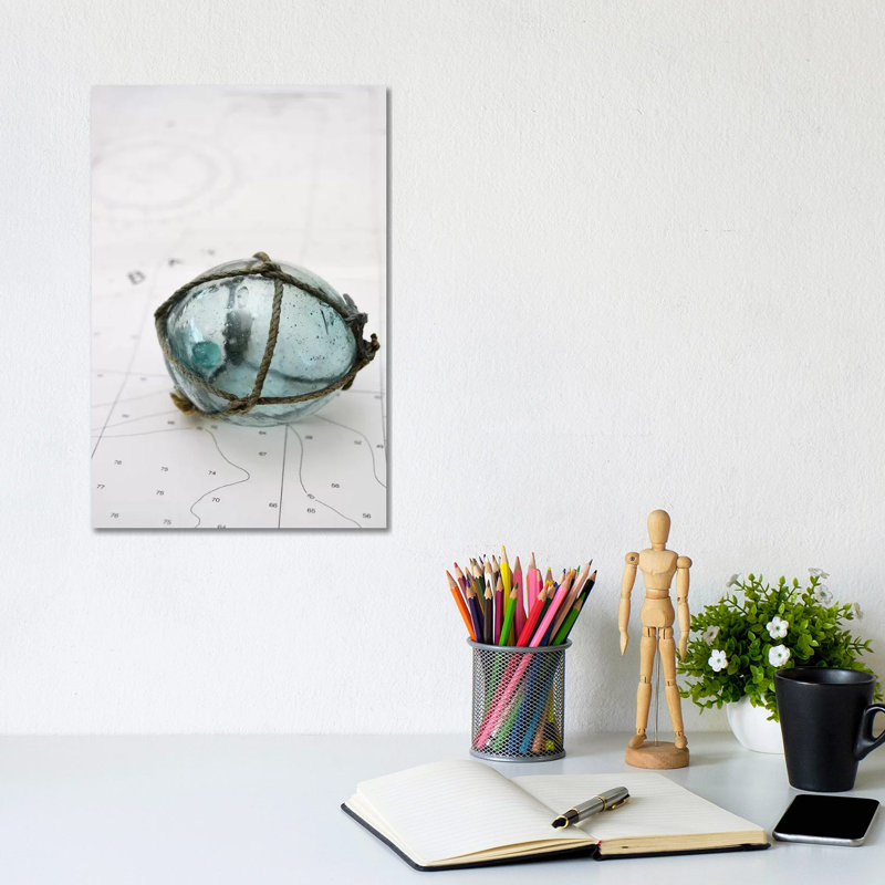 Glass Fishing Float On Chart by Savanah Plank - Wrapped Canvas Gallery-Wrapped Canvas Giclée, 30.48 cm H  x 20.32 cm W