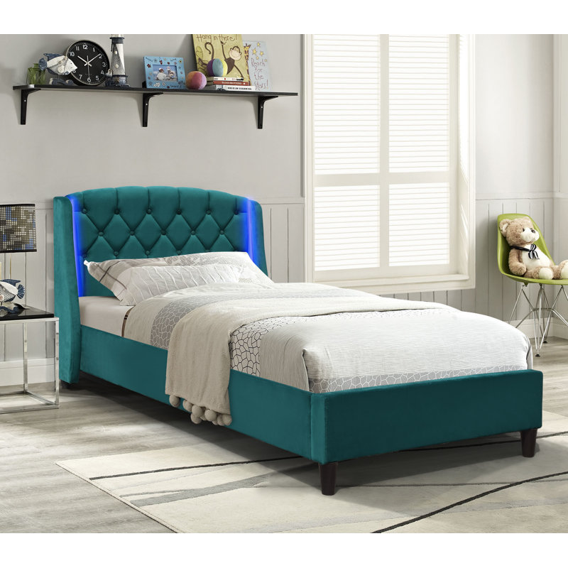 Abdirashid Upholstered Bed, Green