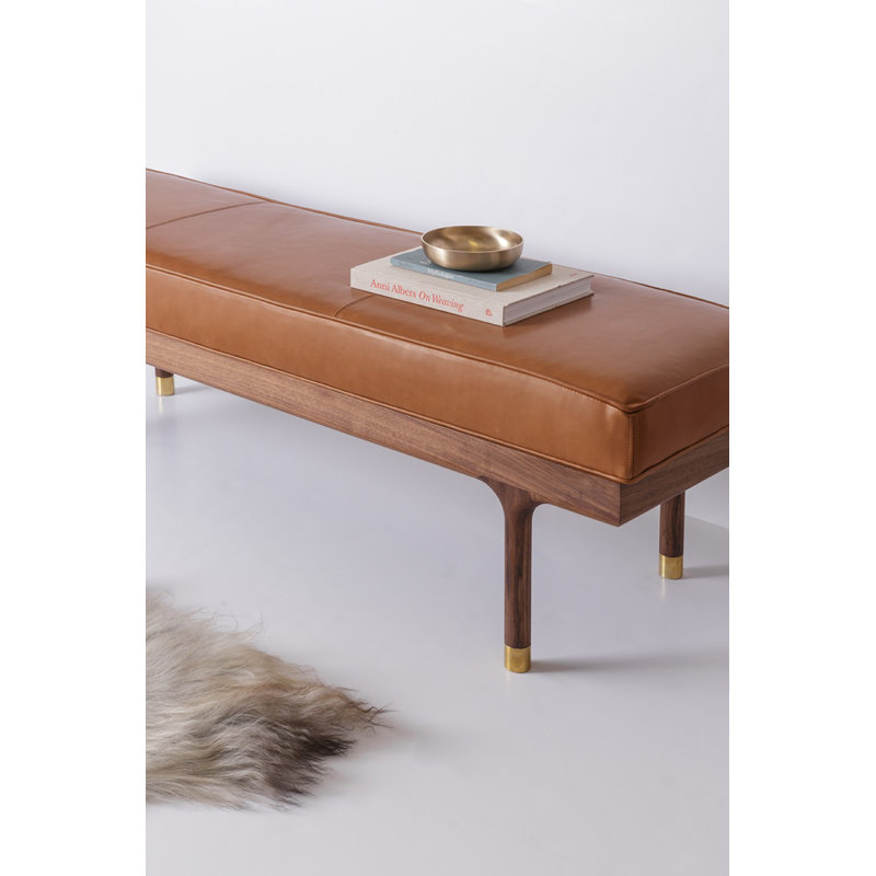 Simple Solid Wood Bench, Brown