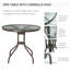 Ensemble de salle à manger de patio 6 pièces pour 4 personnes avec table et chaises d'extérieur avec parasol et 4 chaises de salle à manger pliantes et table ronde en verre pour le jardin et la piscine