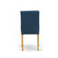 Ensemble de table de salle à manger 5 pièces moderne comprenant une table rectangulaire en bois avec feuille papillon et 4 chaises Parson en simili cuir bleu Oasis, chêne-585349493-585349490